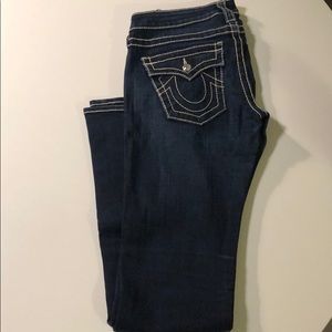 Dark Wash True Religions with Crystal Details